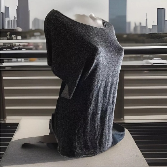 Anthropologie Sparkle & Fade Top Open Knot Back-  Gray Black Mix -Size M - Picture 3 of 9